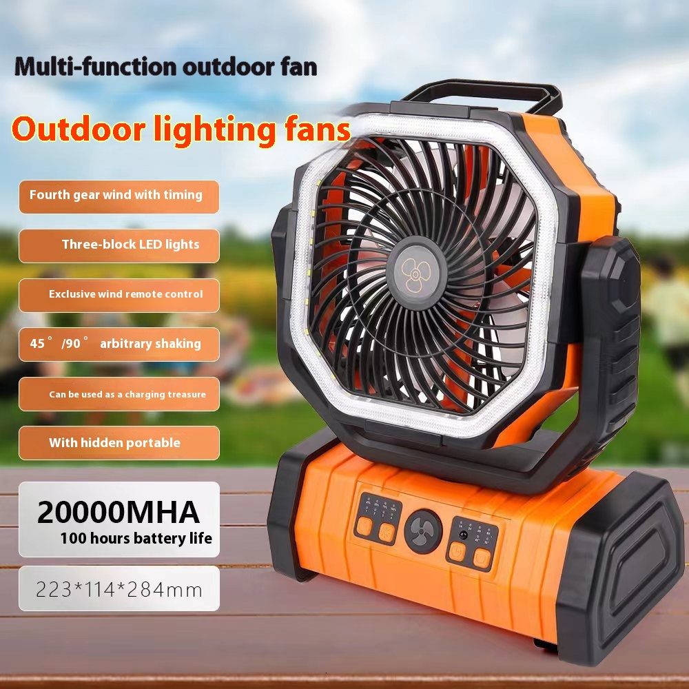 Batterie externe pour maison et extérieur avec ventilateur de camping et éclairage LED