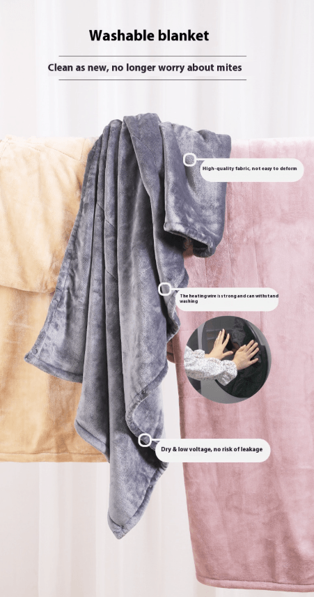 USB Heated electric blanket rolled up with USB power connector for warmth and comfort anywhere.