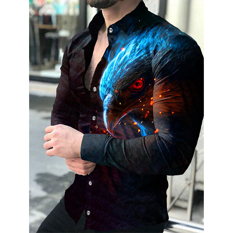 Cárdigan informal de manga larga con estampado animal para hombre