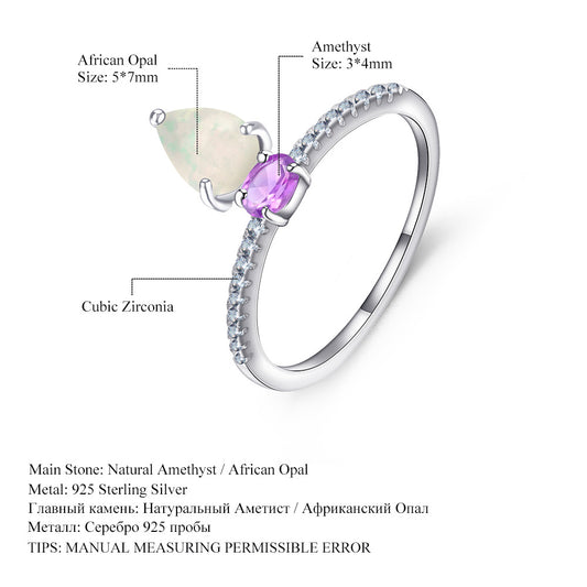 New Fashion Natural Color Gemstone Ring for Women