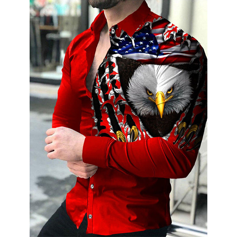 Cárdigan informal de manga larga con estampado animal para hombre