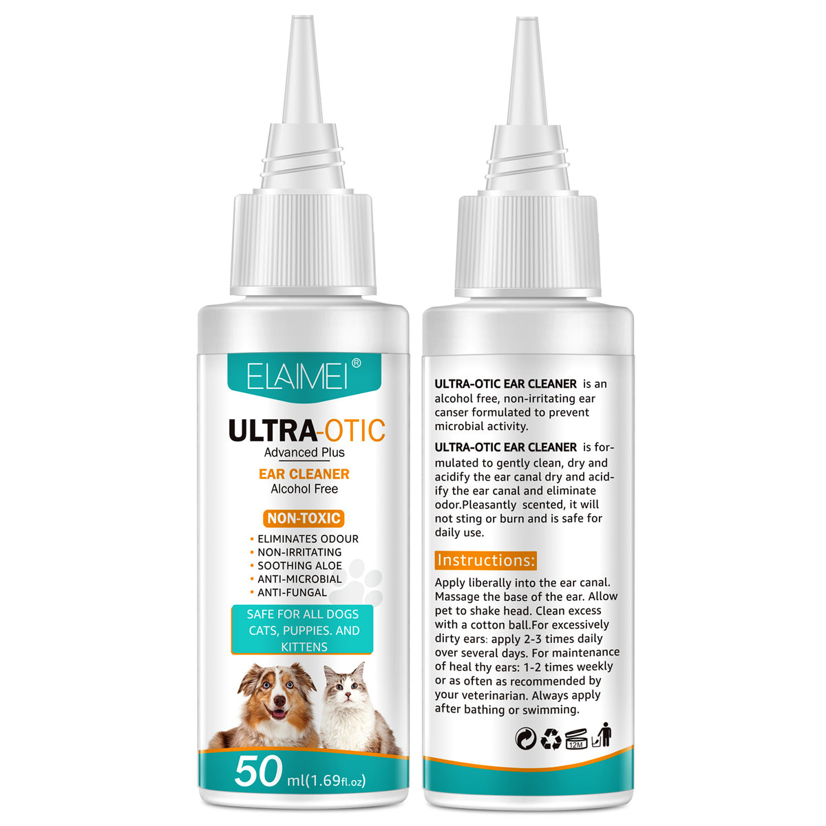 Nettoyant pour oreilles d'animaux 50 ml