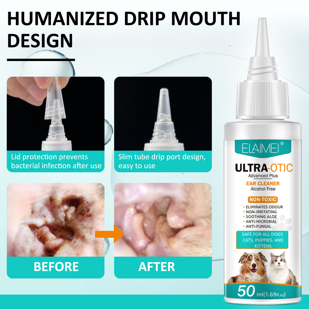Nettoyant pour oreilles d'animaux 50 ml